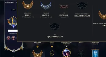 Ouro 1 com TODOS os Champs e 256 Skins +11 Prestigios