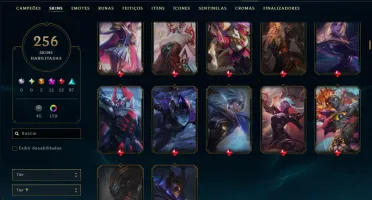 Ouro 1 com TODOS os Champs e 256 Skins +11 Prestigios