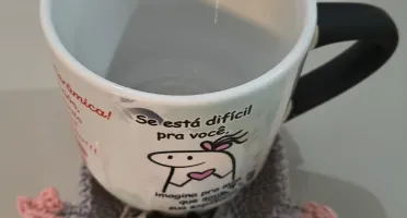 Porta copo rato de crochê
