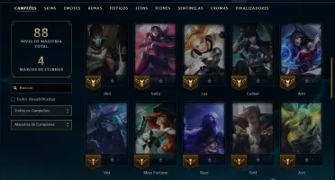 Platina 3 com 50 Champs e 11 Skins