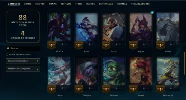 Platina 3 com 50 Champs e 11 Skins