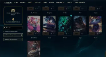 Platina 3 com 50 Champs e 11 Skins