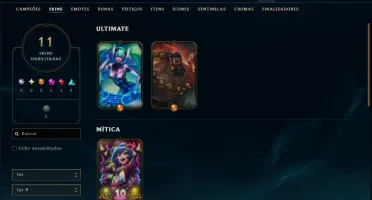 Platina 3 com 50 Champs e 11 Skins