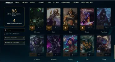 Platina 3 com 50 Champs e 11 Skins