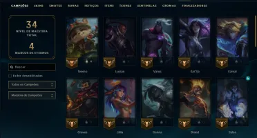 Platina 3 com 50 Champs e 11 Skins