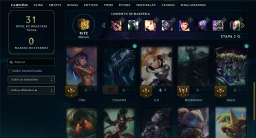 conta lol com todos campeoes e vsarias skins