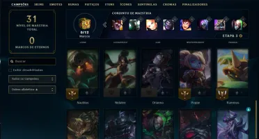 conta lol com todos campeoes e vsarias skins