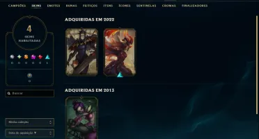 conta lol com todos campeoes e vsarias skins