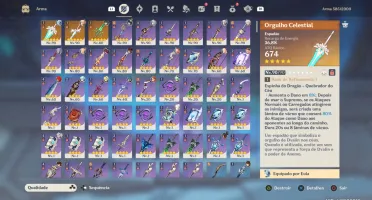 Conta Genshin Impact AR57, 13 personagens 5 estrelas