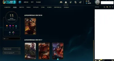 Conta LOL UNRANKED  lvl206 | M7 1100K RIVEN | 15 SKINS