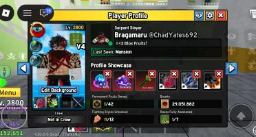 Conta Blox Fruits | Dragon Perman | Lv 2800 | 29M Bounty