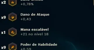 Conta com 20 páginas de runa e todos os campeões