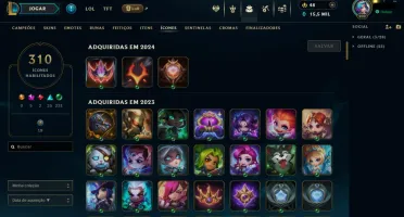 Conta League of Legends nv 909, 244 skins, todos os campeões