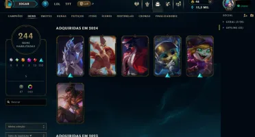 Conta League of Legends nv 909, 244 skins, todos os campeões