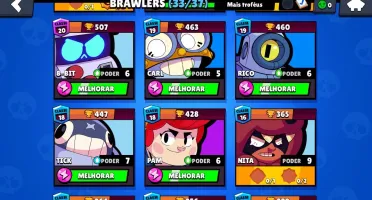 Conta Brawl Stars 16.741 troféus troca nome grátis