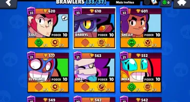 Conta Brawl Stars 16.741 troféus troca nome grátis