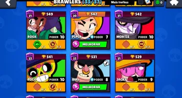 Conta Brawl Stars 16.741 troféus troca nome grátis