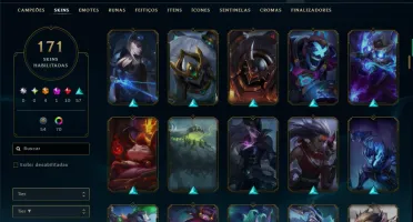 Ouro 3 com TODOS os Champs e 171 Skins ( MAIN ADC )
