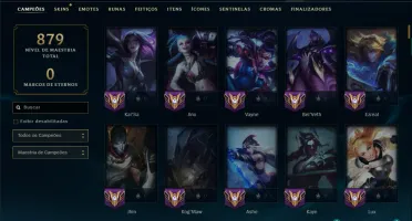Ouro 3 com TODOS os Champs e 171 Skins ( MAIN ADC )