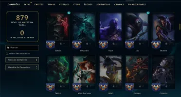 Ouro 3 com TODOS os Champs e 171 Skins ( MAIN ADC )