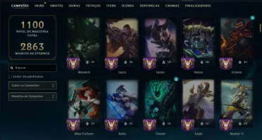 Esmeralda 4 com TODOS os Champs e 395 Skins +2 Raras