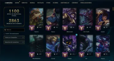 Esmeralda 4 com TODOS os Champs e 395 Skins +2 Raras