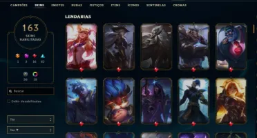 Conta de lol lvl 554 163 skins