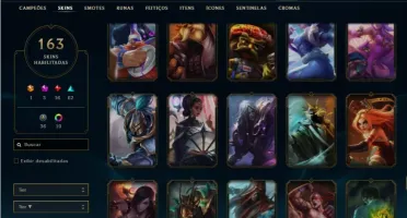 Conta de lol lvl 554 163 skins