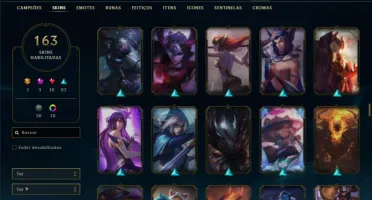 Conta de lol lvl 554 163 skins