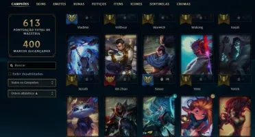 Conta de lol lvl 554 163 skins