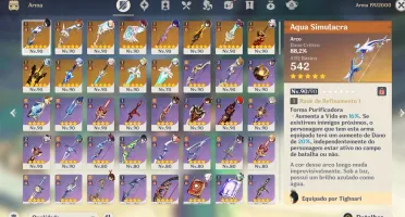 AR 59 com 45 personagens e 13 armas 5* e 113 tiros