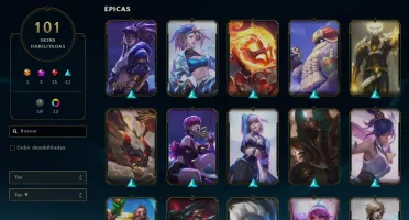 Skins Irelia e Evelynn de prestígio.