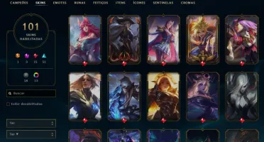 Skins Irelia e Evelynn de prestígio.
