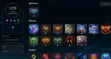 Conta de LOL D4 - S7 - 91 Champions - 115 Skins