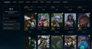 conta league of legends platina