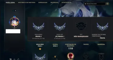 Conta prata 1 com 69 Champs e 28 Skins