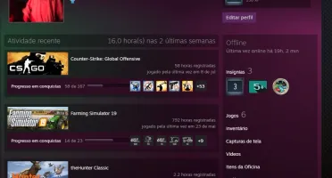 conta steam csgo prime + lealdade