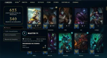 Conta ouro 4 com TODOS os champs e 270 Skins + 1 RARA