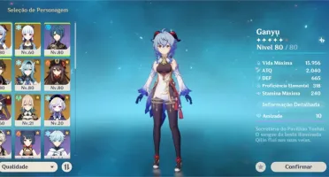 AR 55 - Ganyu + Amos, Ayaka, Zhongli, Hutão, Eula, Jean + ..