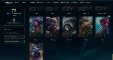 Unranked com 50 Champs e 6 Skins