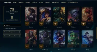 Unranked com 50 Champs e 6 Skins