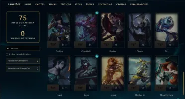 Unranked com 50 Champs e 6 Skins