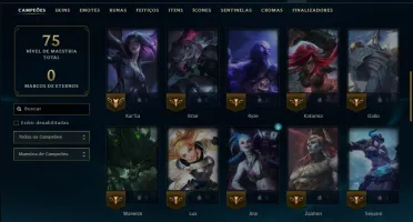 Unranked com 50 Champs e 6 Skins