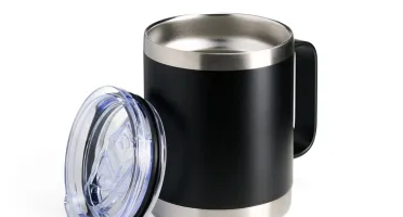 Caneca Térmica Preta 350 ml com Tampa