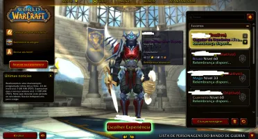 Conta no World of Warcraft (WOW) varios personagens nivel 60