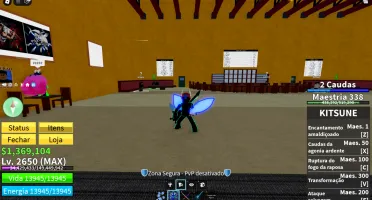 Conta blox fruits level max com CDK e kitsune
