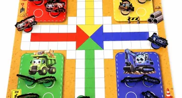 Jogo de Ludo Construção em MDF 28 x 28 cm