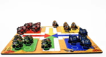Jogo de Ludo Construção em MDF 28 x 28 cm