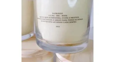 Vela Perfumada Personalizada Padrinhos 265ml