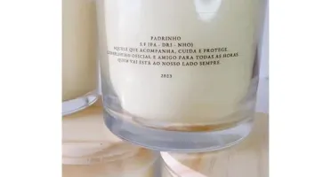 Vela Perfumada Personalizada Padrinhos 265ml